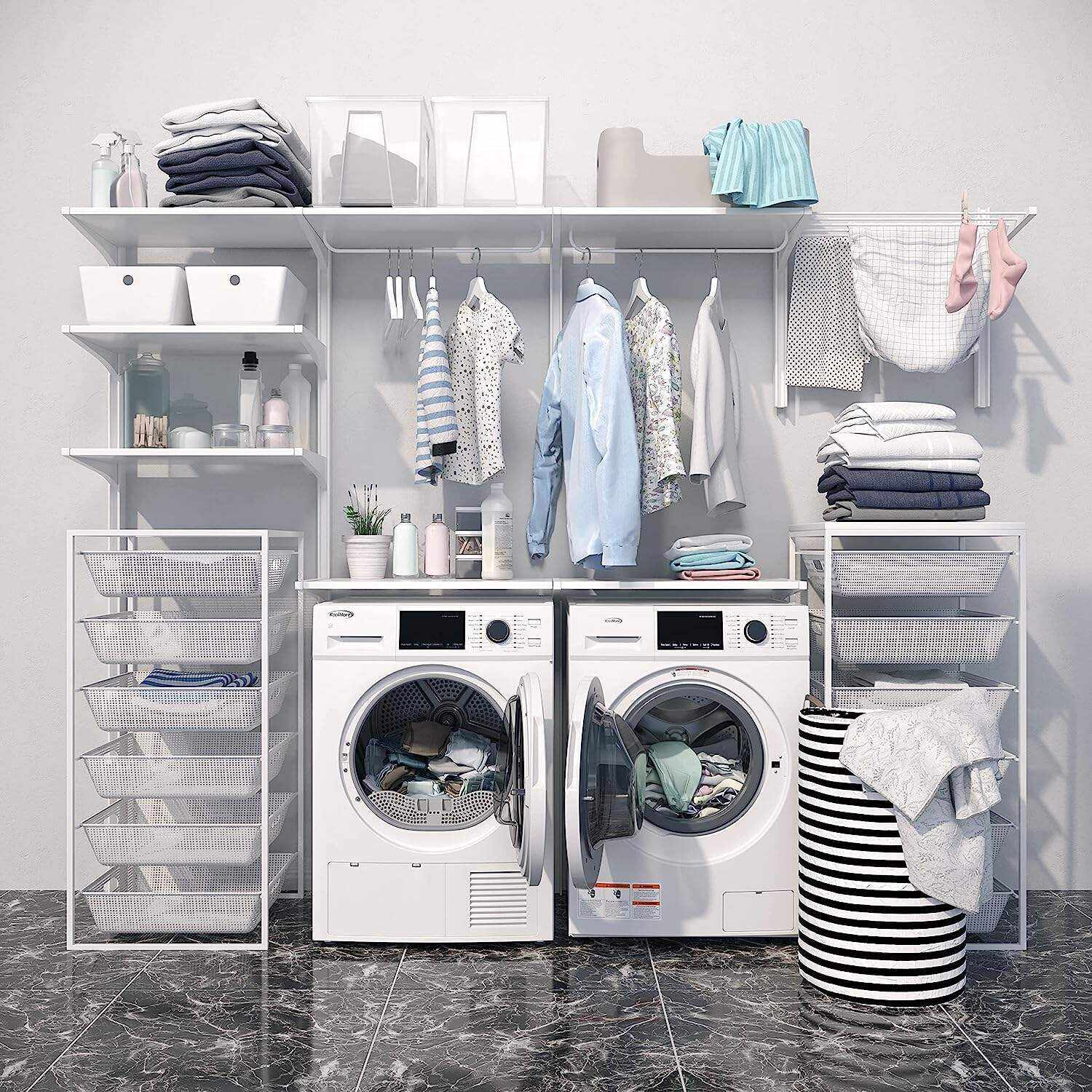 Front Load Machine, 2.7 Cu. Ft, Space Saving Unit with 20-Minute Quick, 12 Washing Cycles, Quiet Inverter Motor [120V], Medium (24