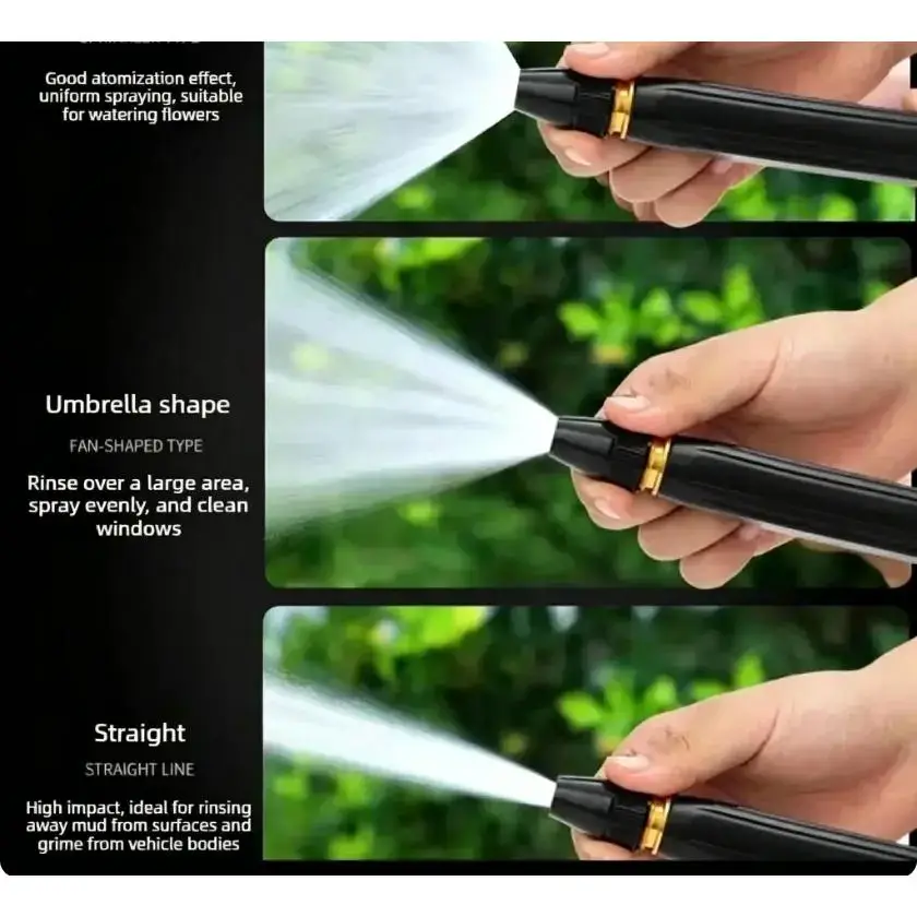 Home high-pressure car wash water gun with booster nozzle and hose, portable handheld water sprayer, a must-have for watering plants and vegetables, car washing, garden cleaning, pet bathing and outdoor rinsing.