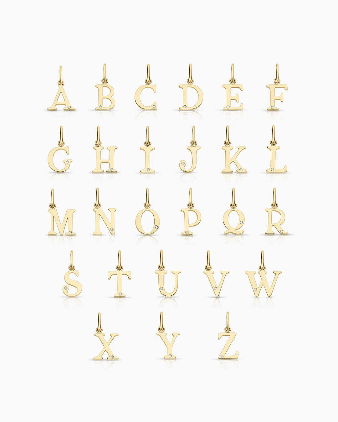 Diamond Vintage Alphabet Charm
