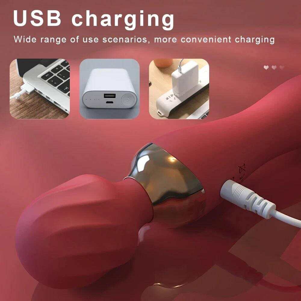 Powerful Wand Vibrator for Women – 10 Modes, Clit & G-Spot Stimulator
