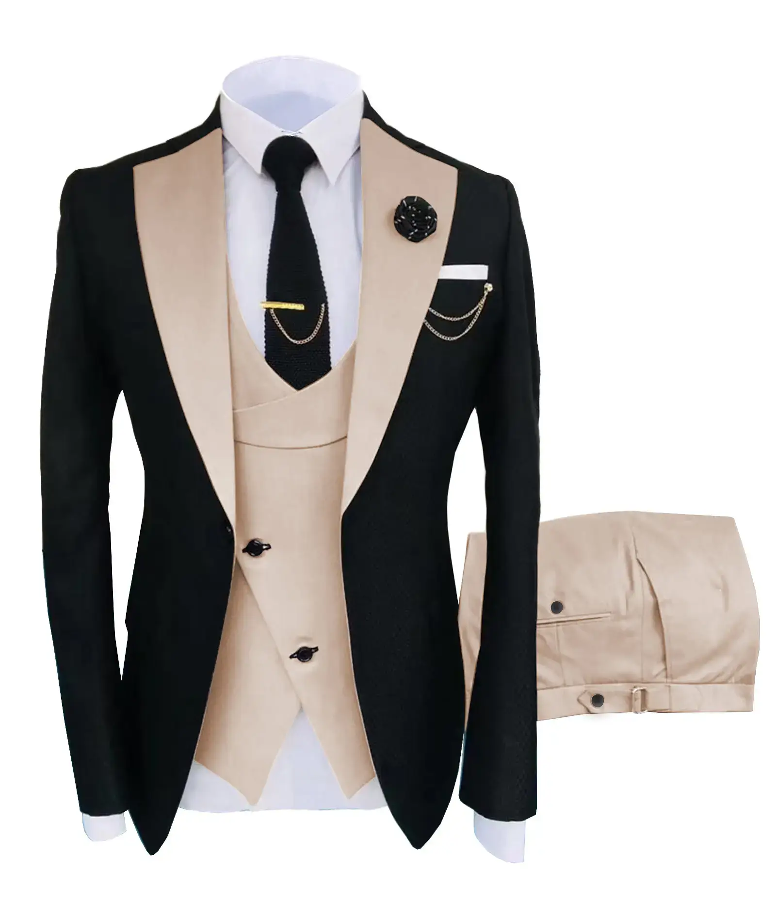 🔥 Last Day For Clearance !Men's 3-Piece Suit Set - Double Breasted Blazer, Vest & Pants