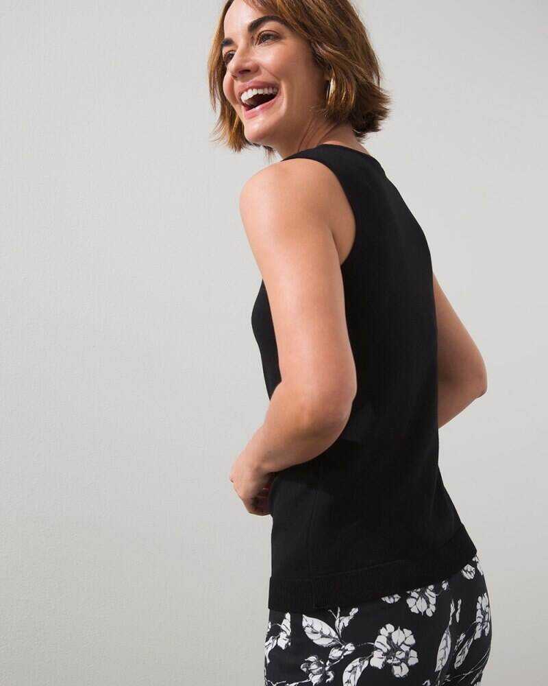 Spun Rayon V-Neck Tank Very Cherry