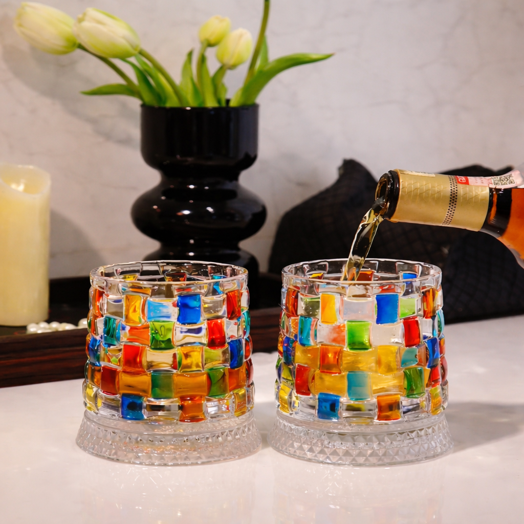 🌈🌈🌈MosaicSpin Rotating Drink Glasses