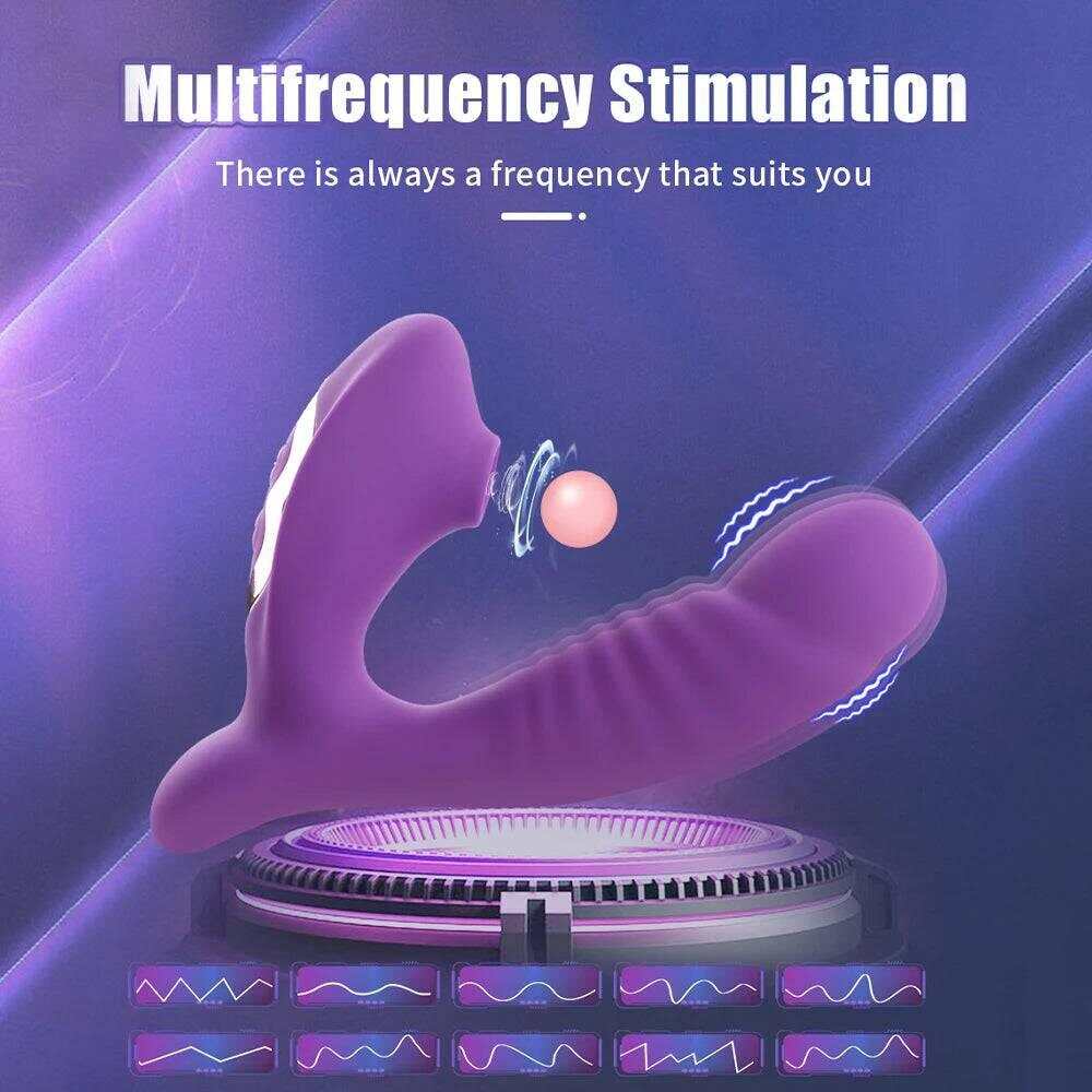 G-Spot Dildo Vibrator – Clit Sucker with 9 Oral Sucking Modes