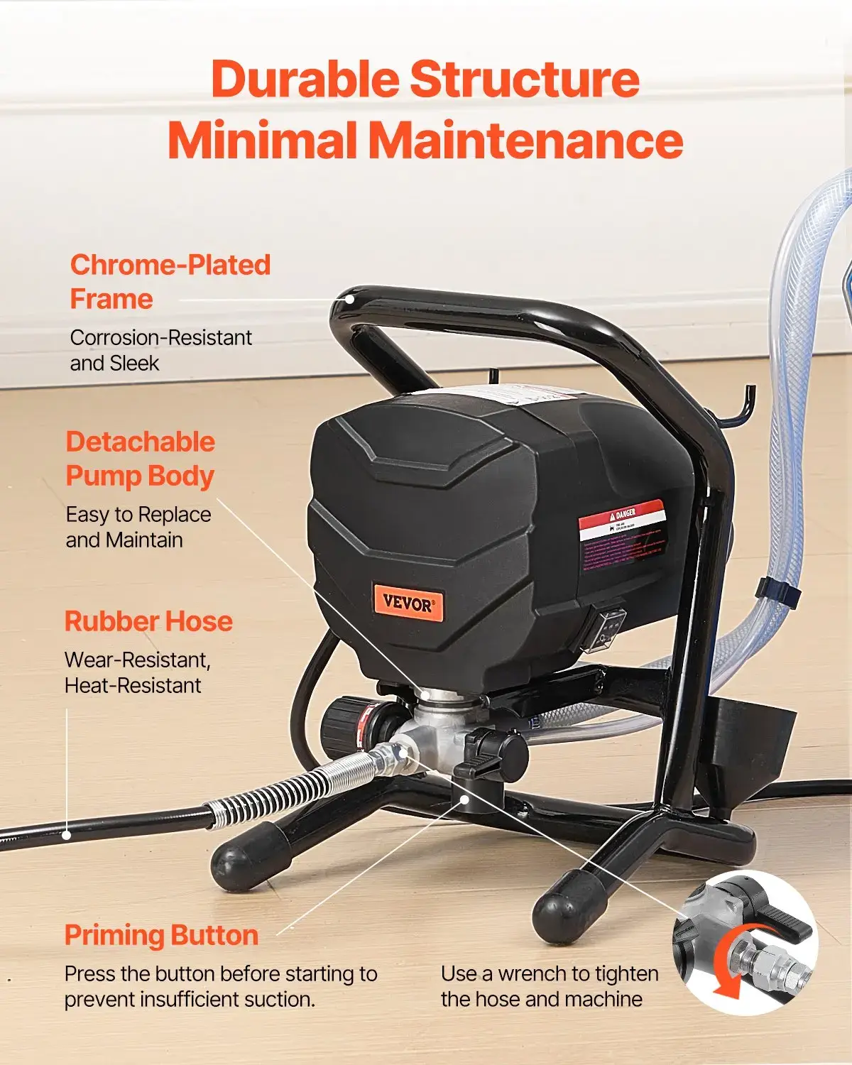 Stand Airless Paint Sprayer,  3000PSI 650W Efficient Electric Airless Sprayer,for Home Interior and Exterior Furniture and Fences, Handheld Paint Sprayers, Fine and Even Painting Effect