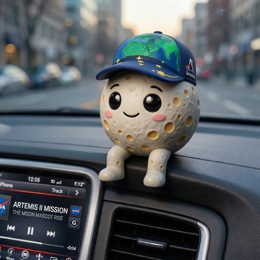 Artemis II Moon Mascot Rise Decorative Figurine!