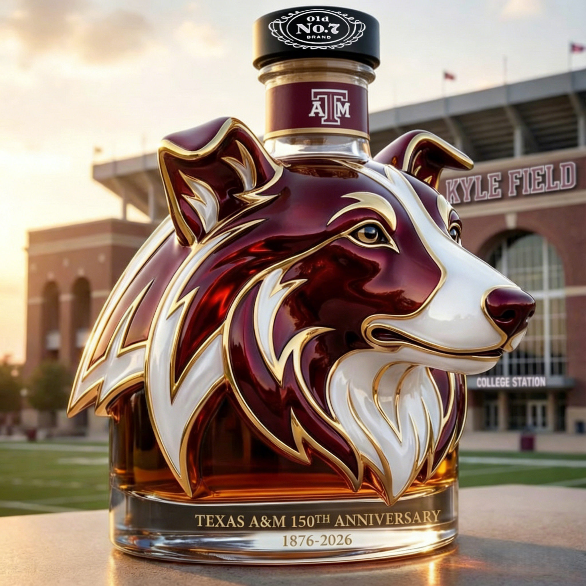 Texas A&M 150th Anniversary Commemorative Whiskey Bottle
