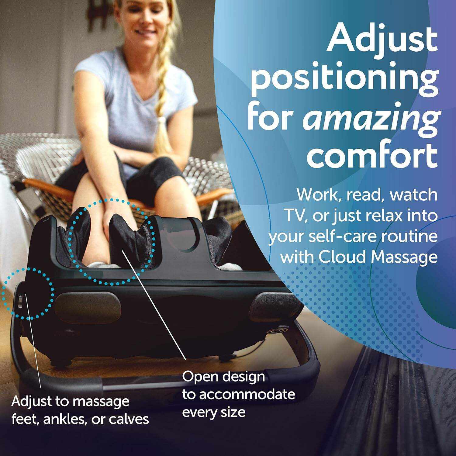 Cloud Massage Shiatsu Foot Massager for Circulation and Pain Relief - Foot Massager Machine for Relaxation, Plantar Fasciitis Relief, Neuropathy, Heat Therapy - FSA/HSA Eligible (White - No Remote)