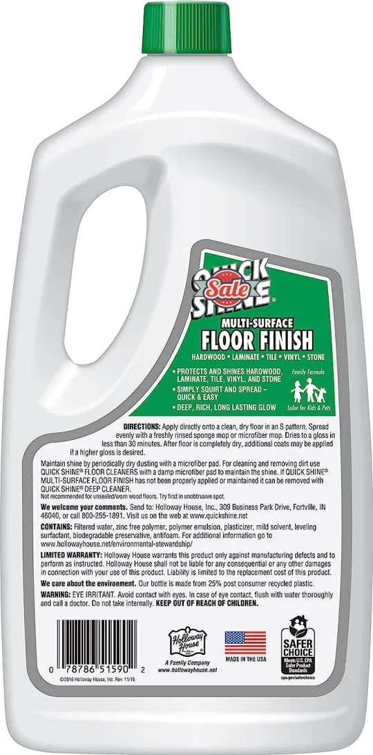 Multi Surface Floor Finish 64oz, 2Pk | Cleaner & Polish to use on Hardwood, Laminate, Luxury Vinyl Plank LVT, Tile & Stone | Safer Choice w/Clean Shine Technology | Shine-Protect-Refresh