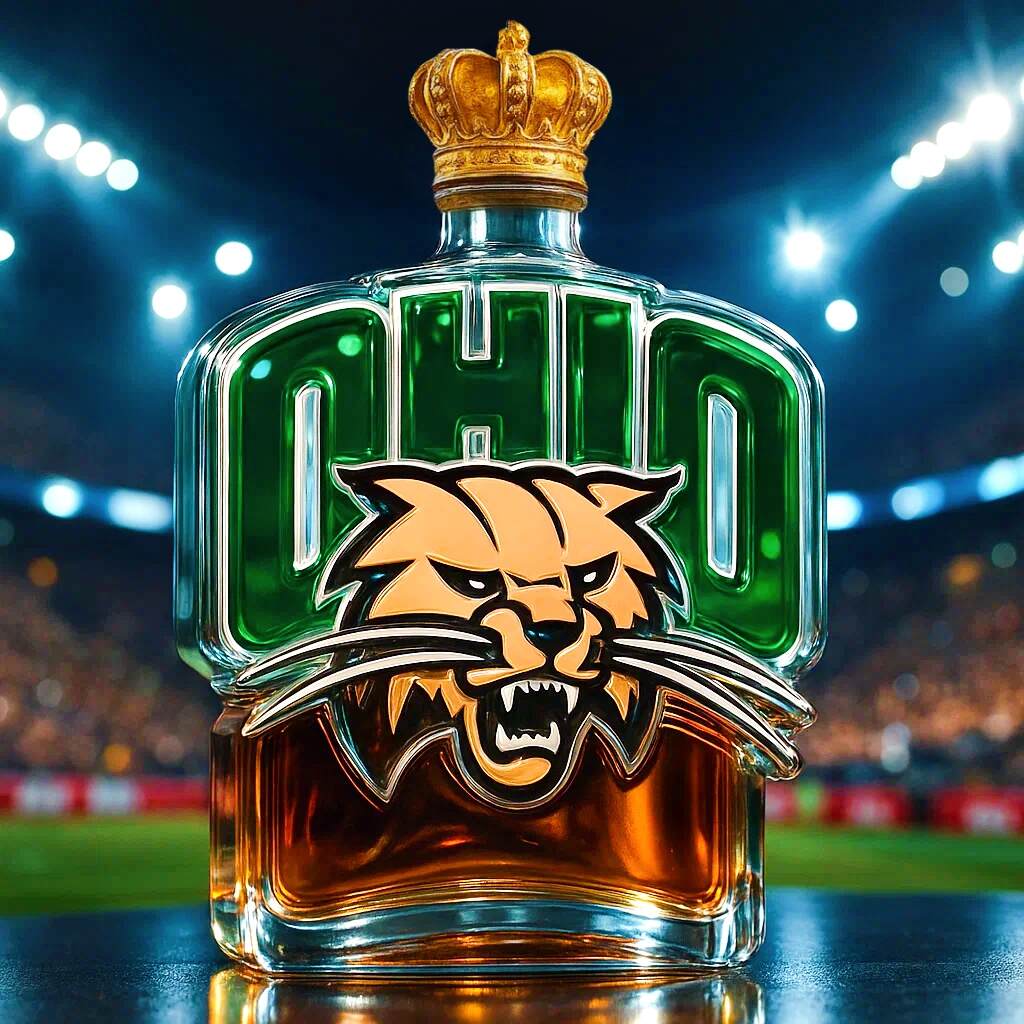 Ohio Bobcats Whiskey Bottle