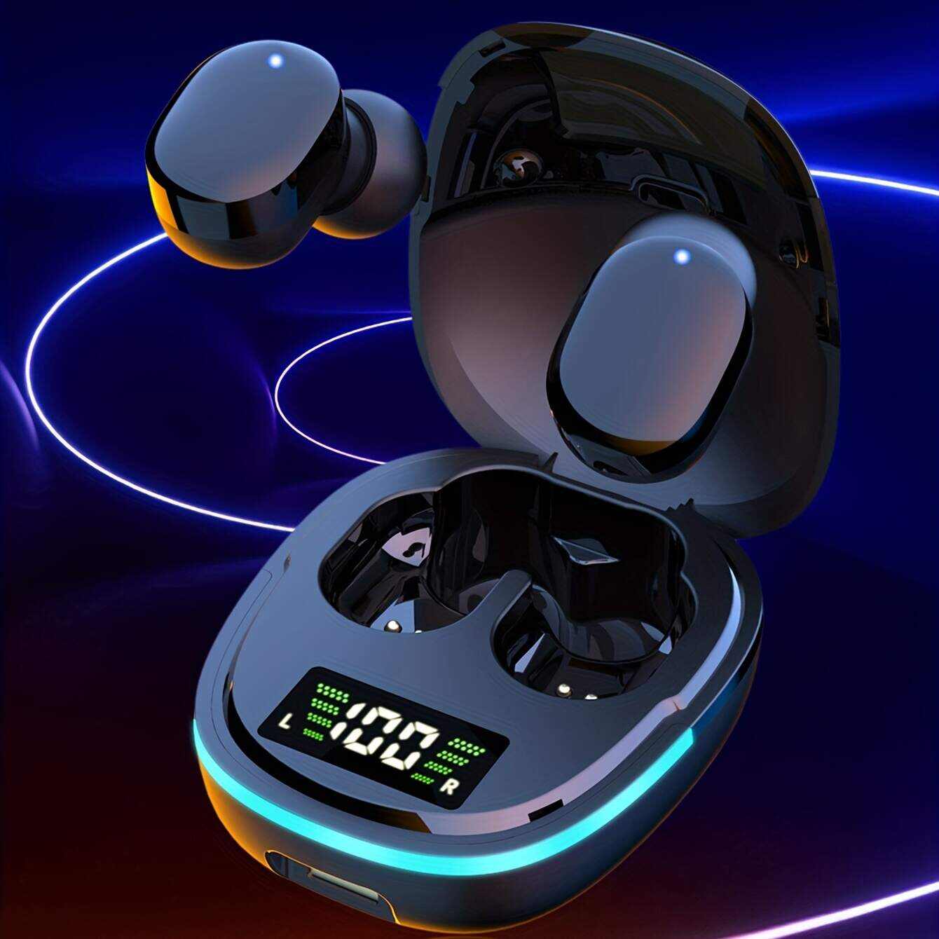 TWS V5.3 True Wireless Stereo Earbuds, TWS Gaming Hands-Free Earphones, Touch Button, Low Latency Earphones, Dual Connection, Waterproof IPX4 Earphones, With RGB Light Charging Case, Built-in Mic, For Smartphone For Android And For IOS System