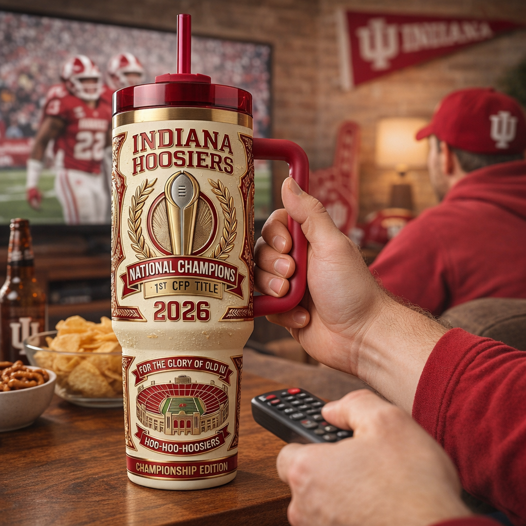 🥃 Indiana Hoosiers – 2026 CFP National Champions Tumbler