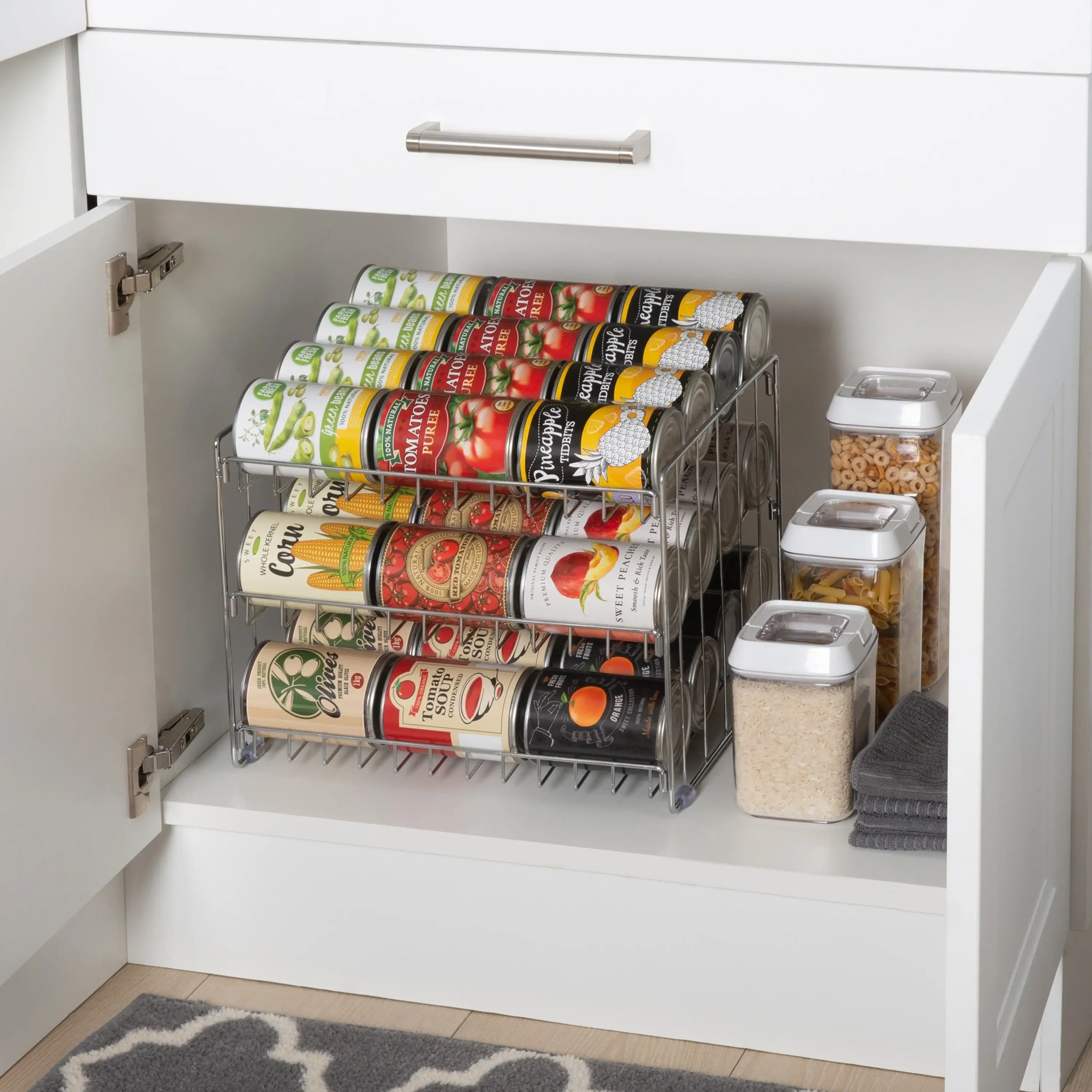 Kitchen Details 3 Tier Can Storage Organizer Rack - 14.5