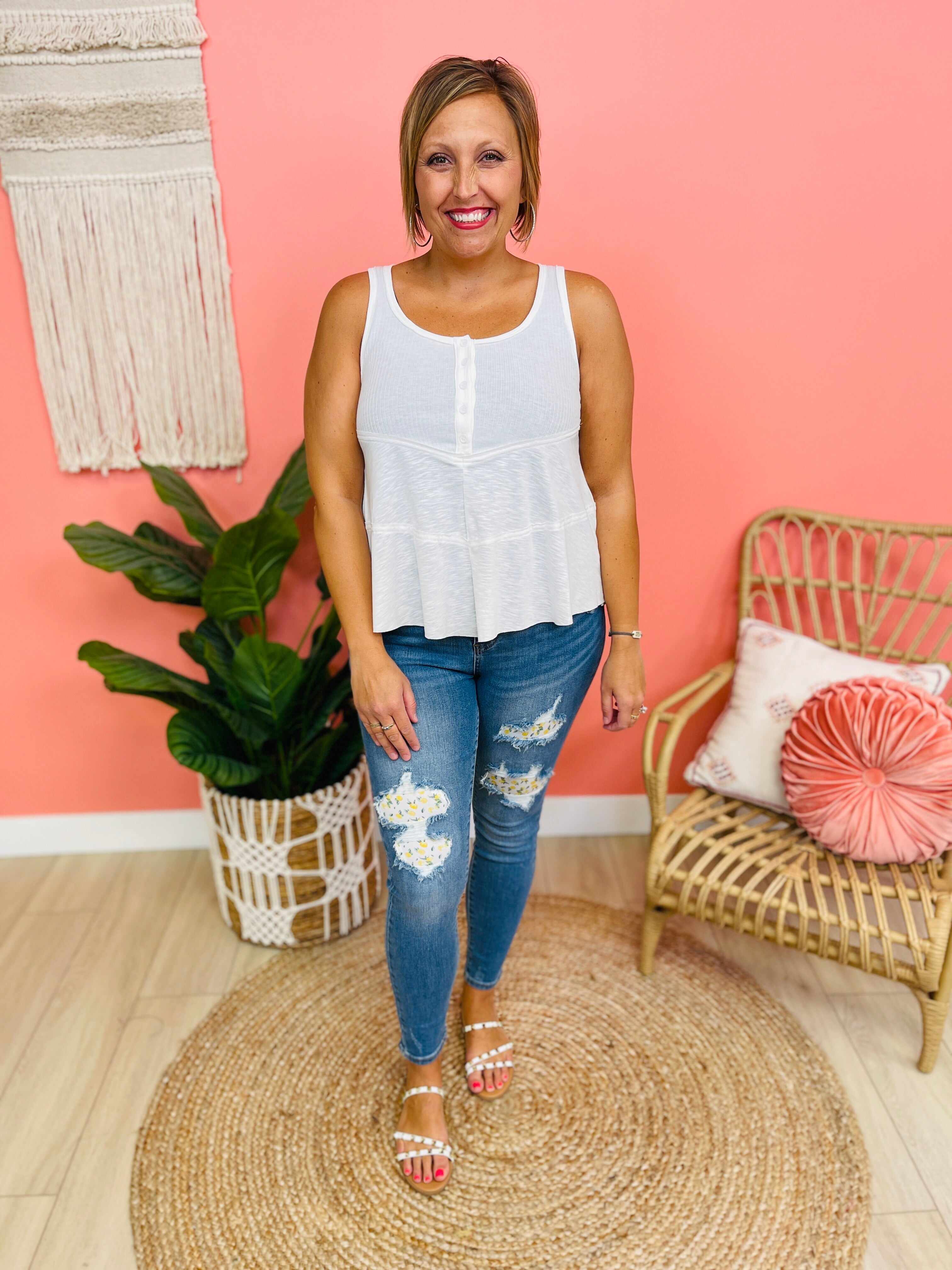 PLUS/REG You're My Main Squeeze Lemon Patch Skinny Jeans
