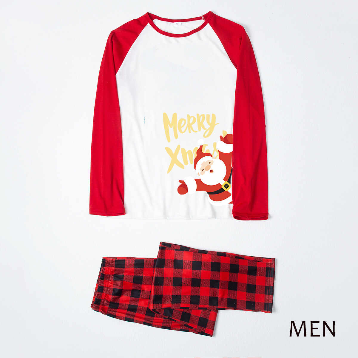 Family Parent-Child Merry Christmas Santa Patterned Pajamas Sets
