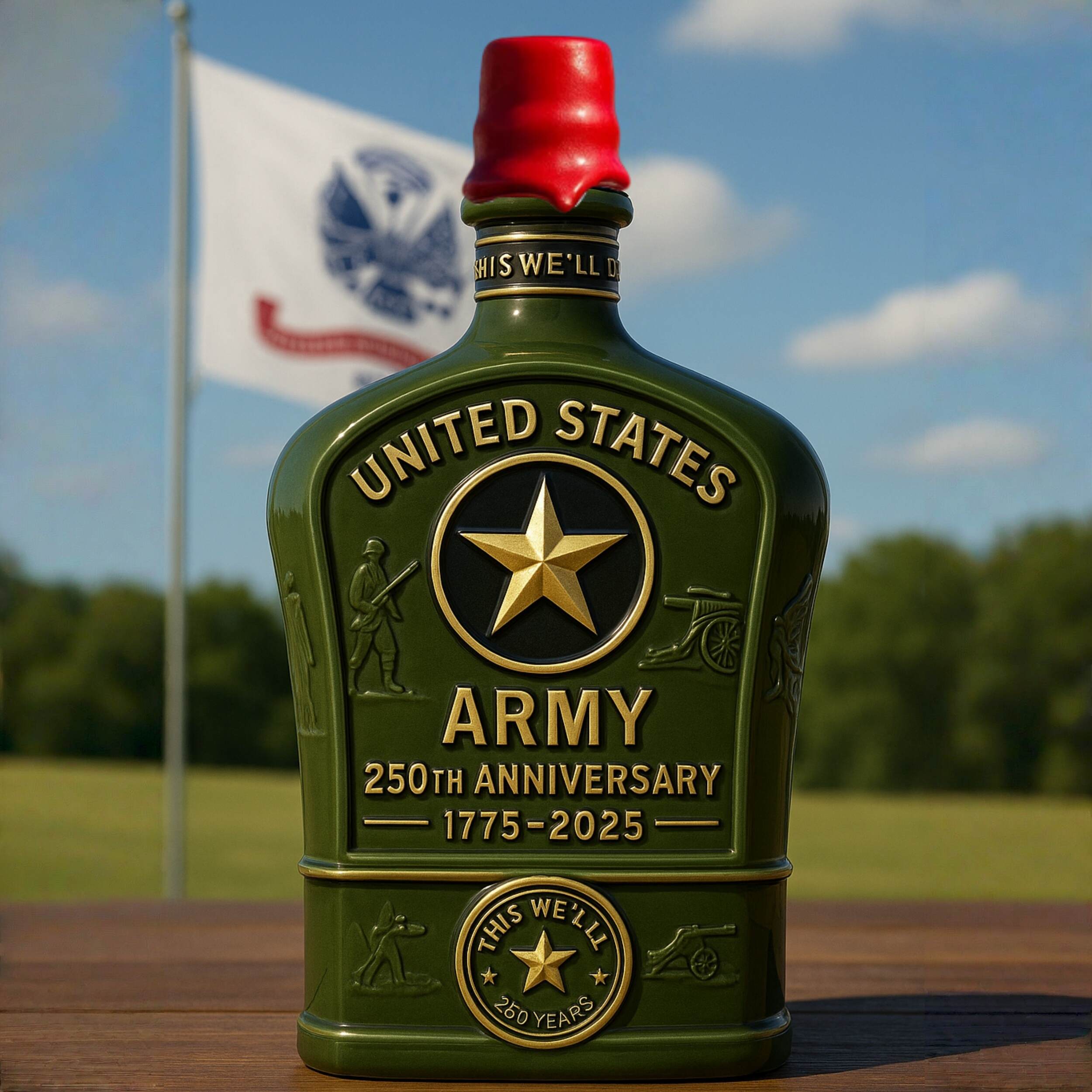 U.S. Army 250th Anniversary Whiskey Bottle