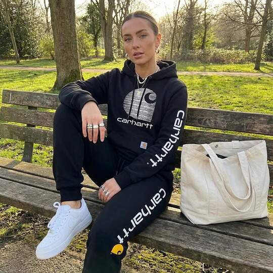 Women's Loose-fitting Hooded Sweatshirt + Trousers Set