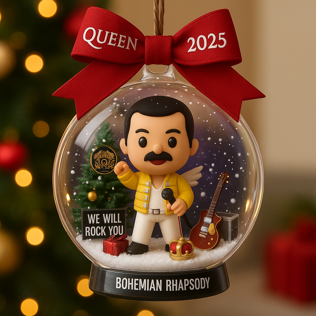 Freddie Mercury Cute Christmas Atmosphere Snow Globe Ornament