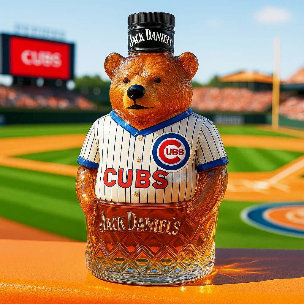 Chicago Cubs Brown Bear Whisky Bottle