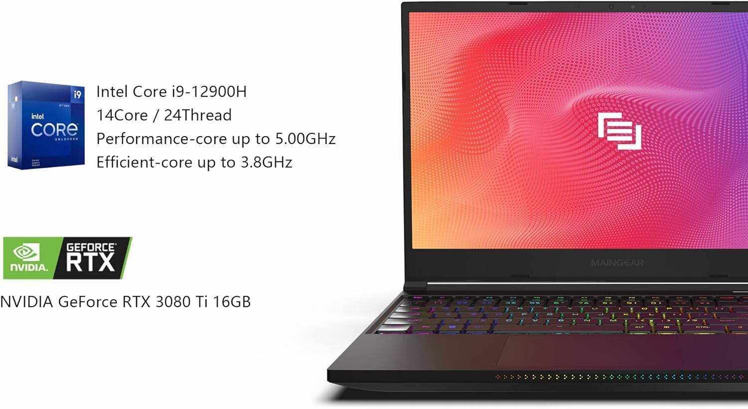 MAINGEAR Vector Pro 2 (2022) 17.3 inch RTX 3080 Ti Gaming Laptop, Intel Core i9-12900H Processor, NVIDIA GeForce RTX 3080 Ti 16GB GPU, 17.3 inch 240Hz QHD Display 64GB DDR5 RAM 2TB NVMe SSD Win 11 Pro