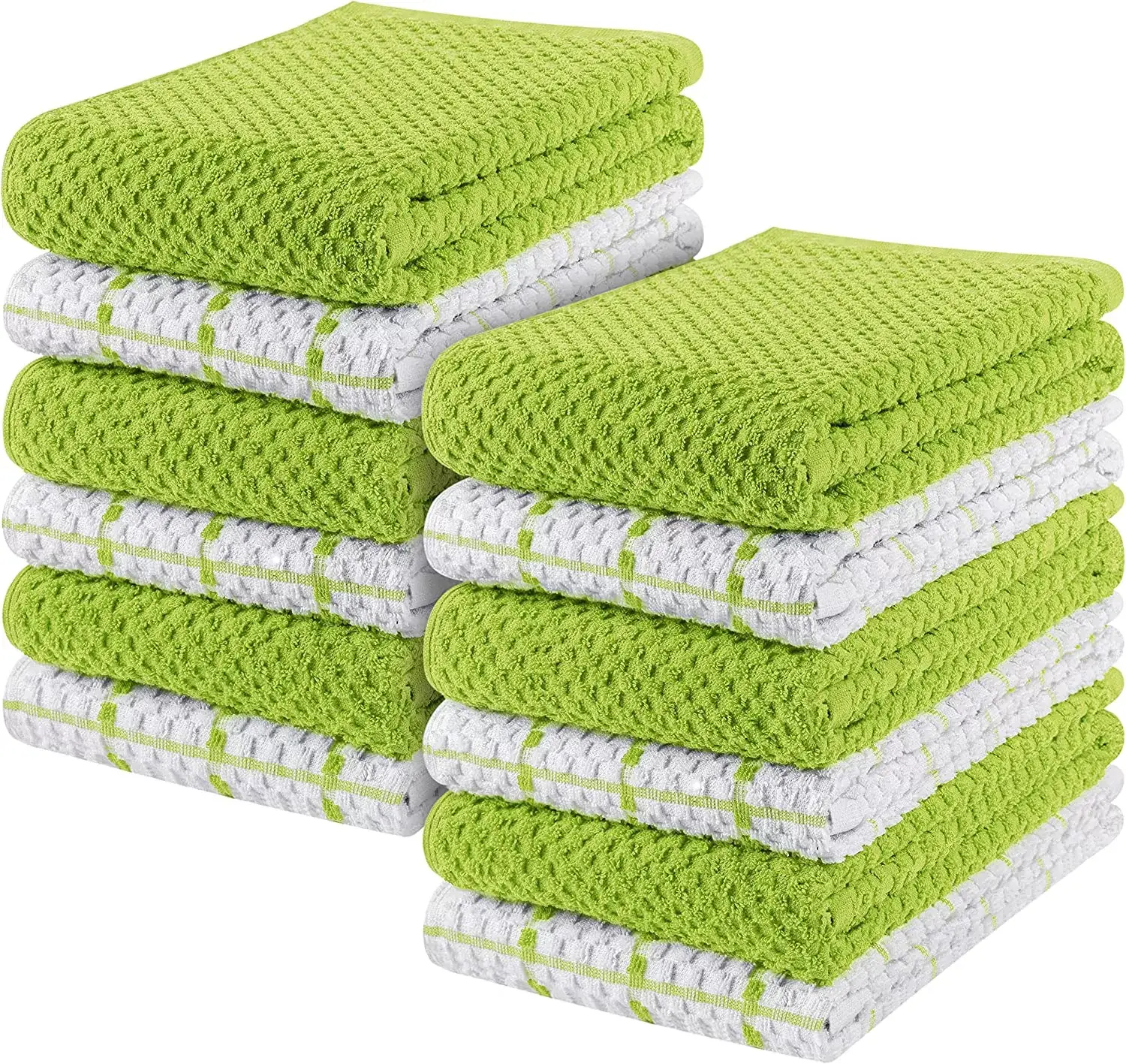 Kitchen Towels 12 Pack, 15 x 25 Inches, 100% Ring Spun Cotton Super Soft and Absorbent Linen Dish Towels, Tea Towels and Bar Towels Set (Black)