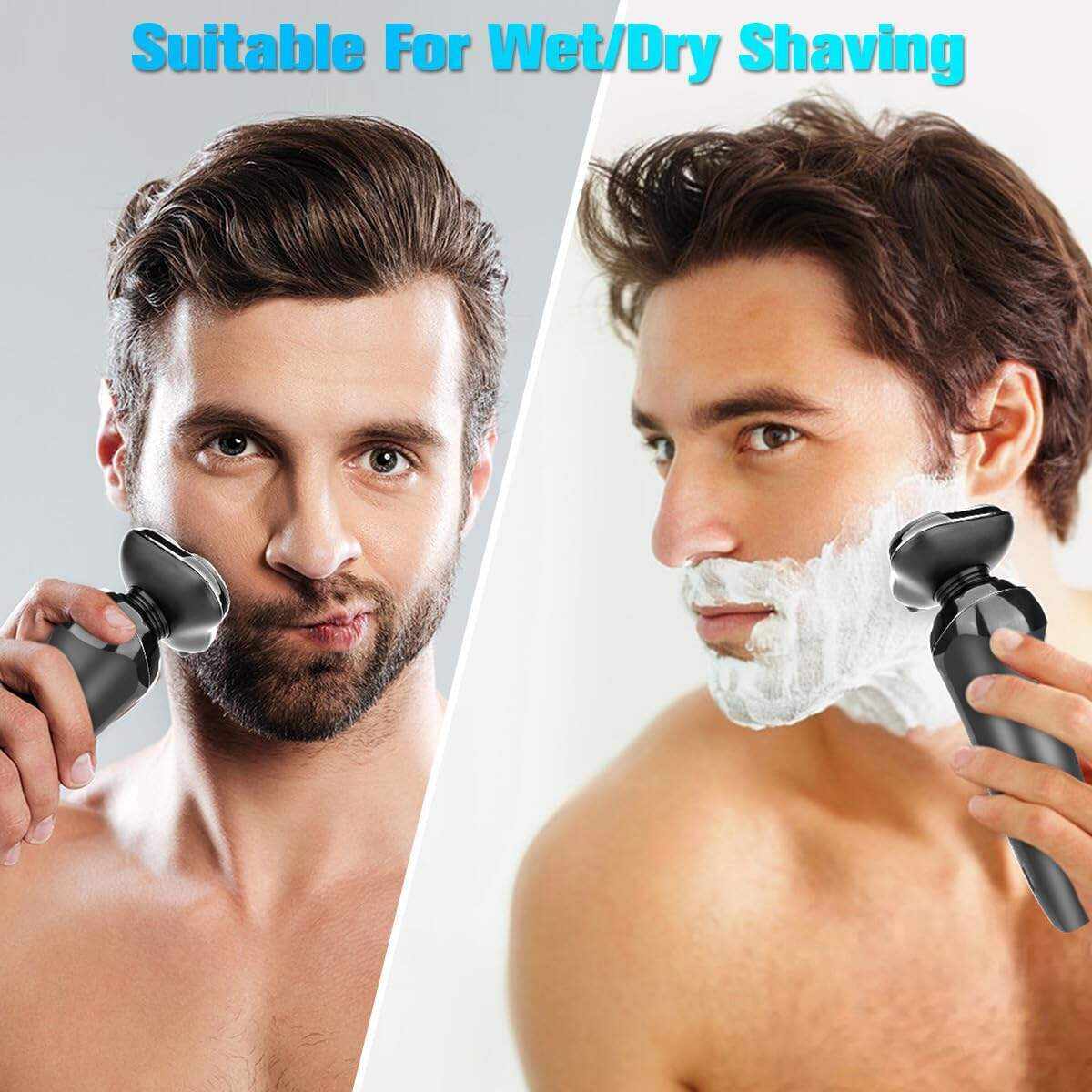 Electric Razor for Men, 2023 Men’s Electric Shavers Rotary LED Display/Waterproof/Rechargeable, Electric Shaver for Men Cordless Floating Head Replaceable Blades Portable Travel Razor Idea Gift