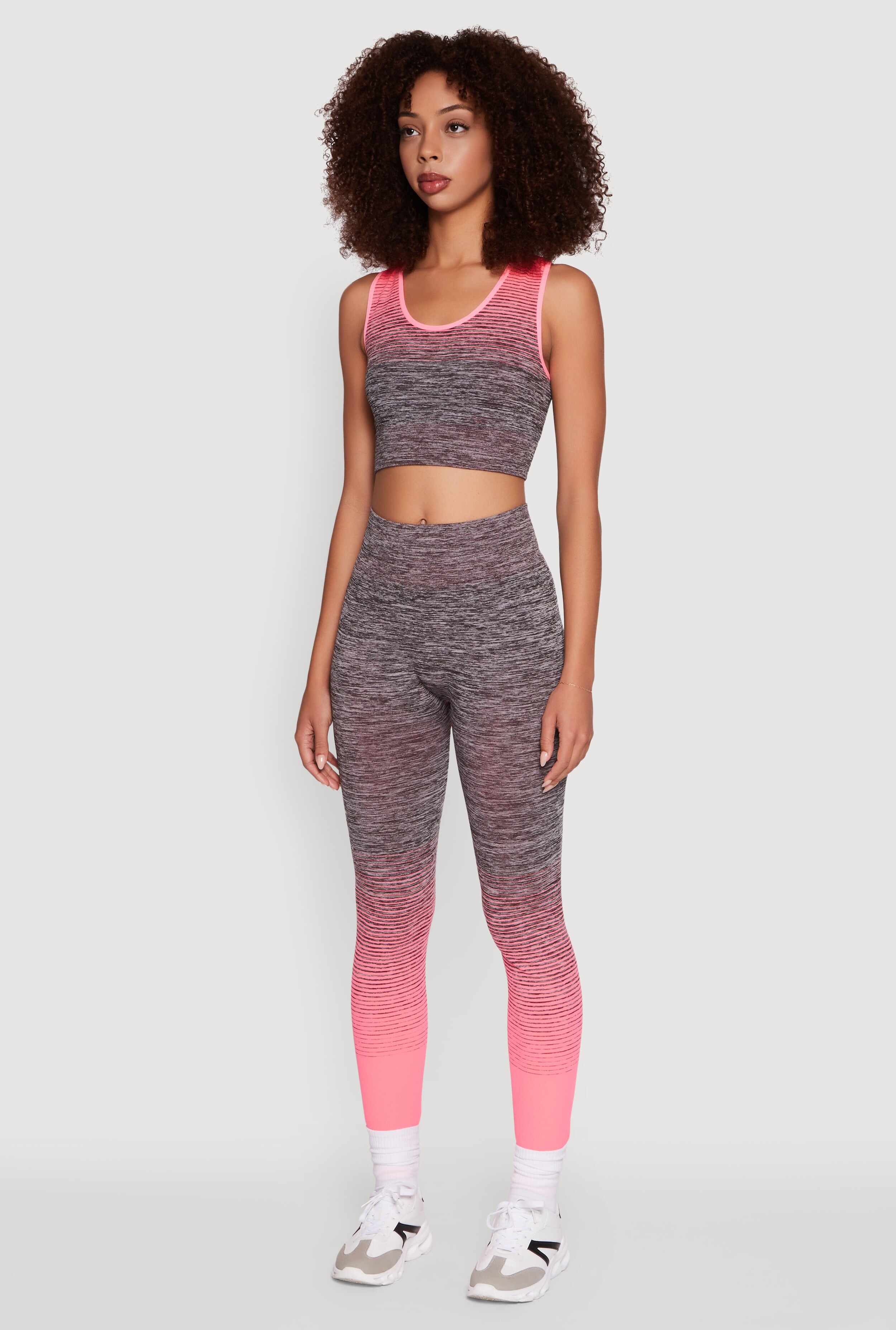 Trendy Marled Ombre Cropped Tank Top