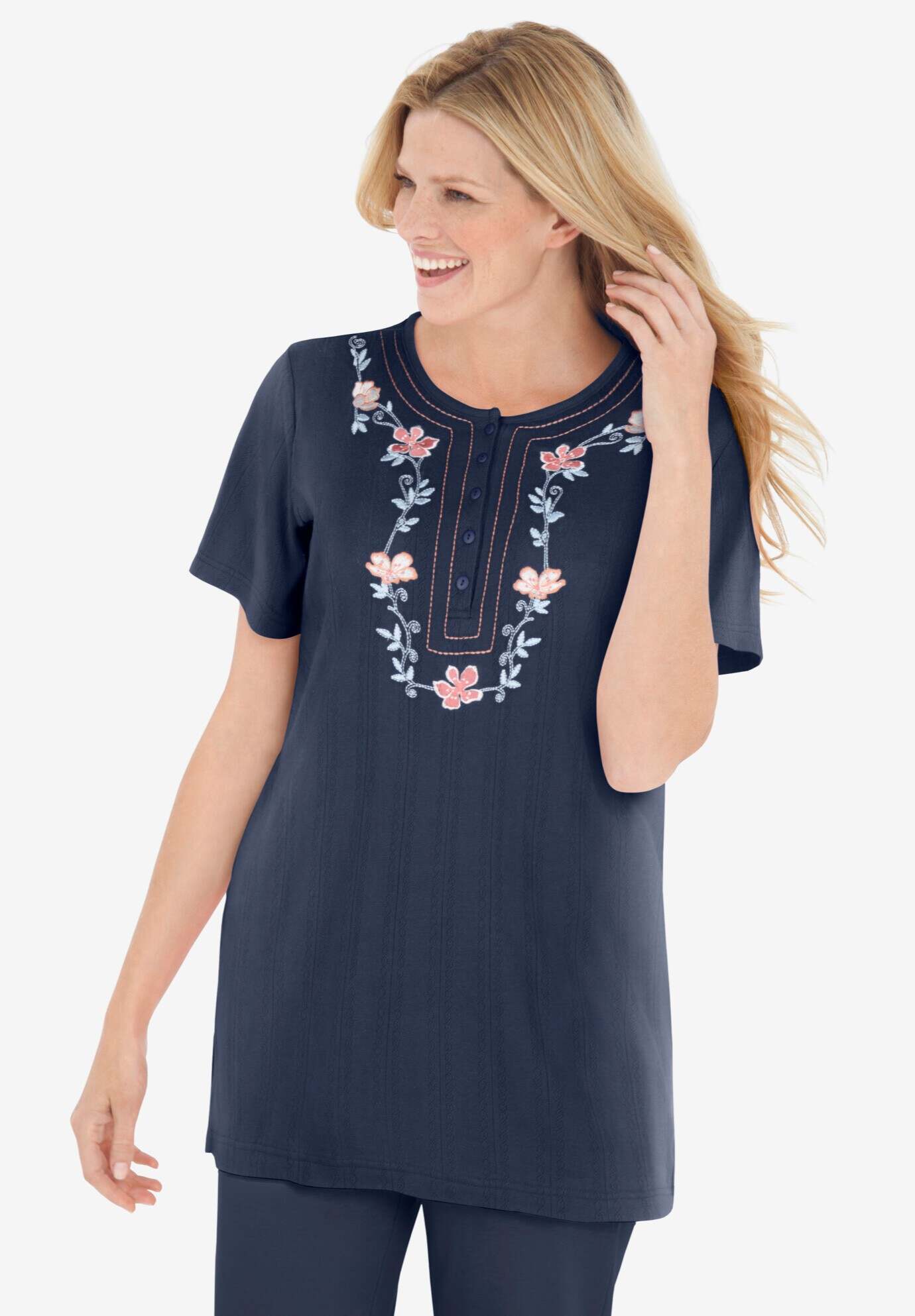 7-Day Embroidered Pointelle Tunic