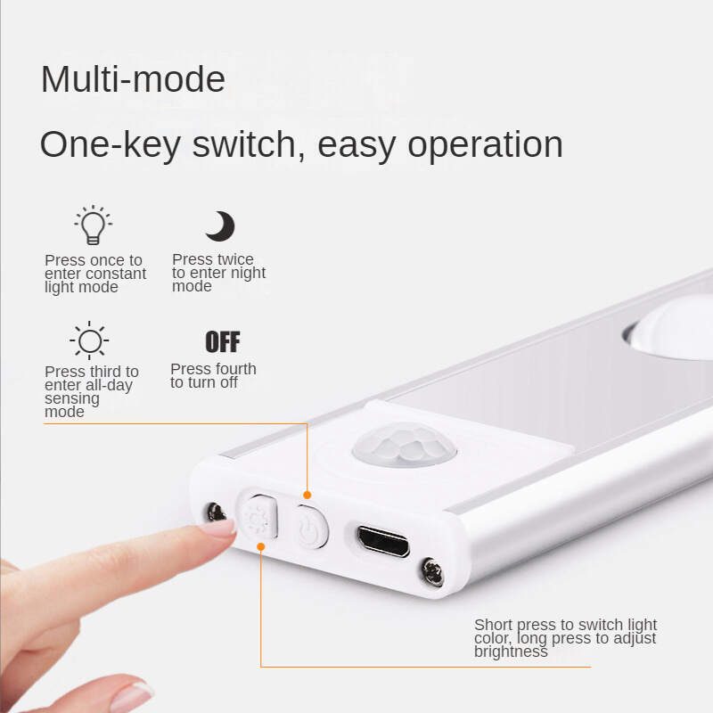 1pc Ultra-thin LED Human Body Sensor Light Rechargeable Cabinet Light Strip