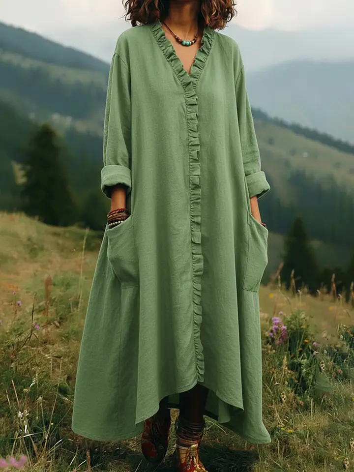 🔥Summer Arrivals🌟Vintage Lace V-neck Irregular Hem Dress