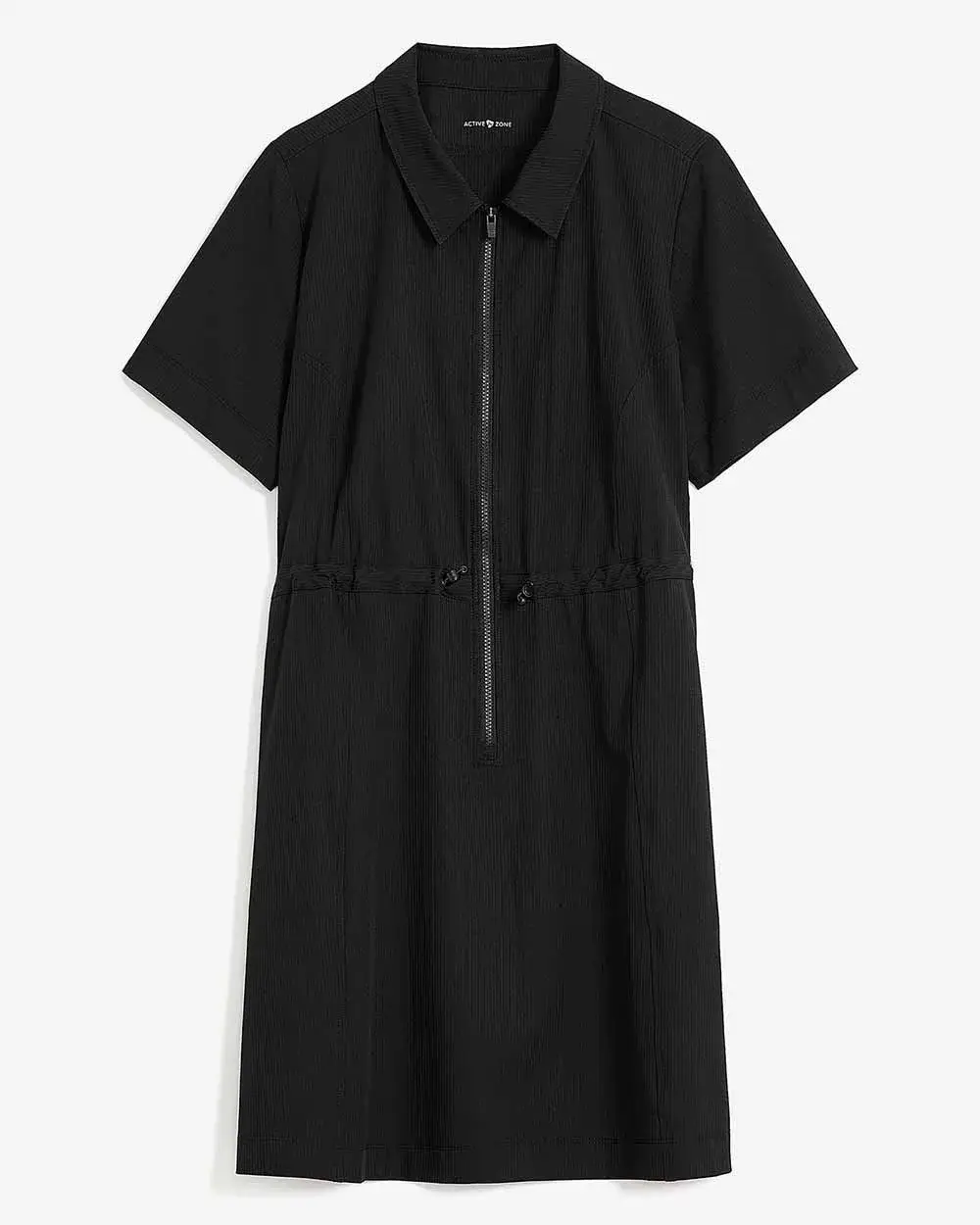 Shadow Striped Dress with Shirt Collar - Active Zone