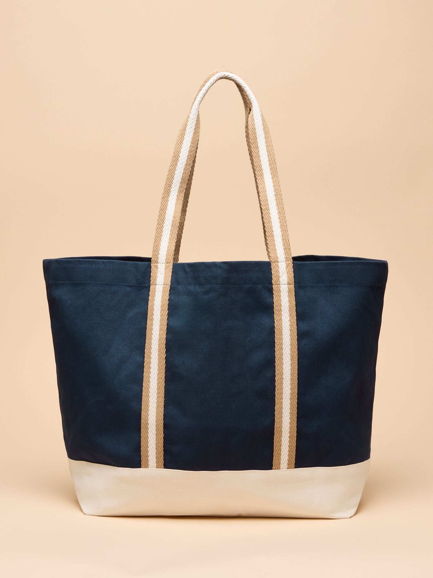 Promenade Neutral Canvas Beach Bag