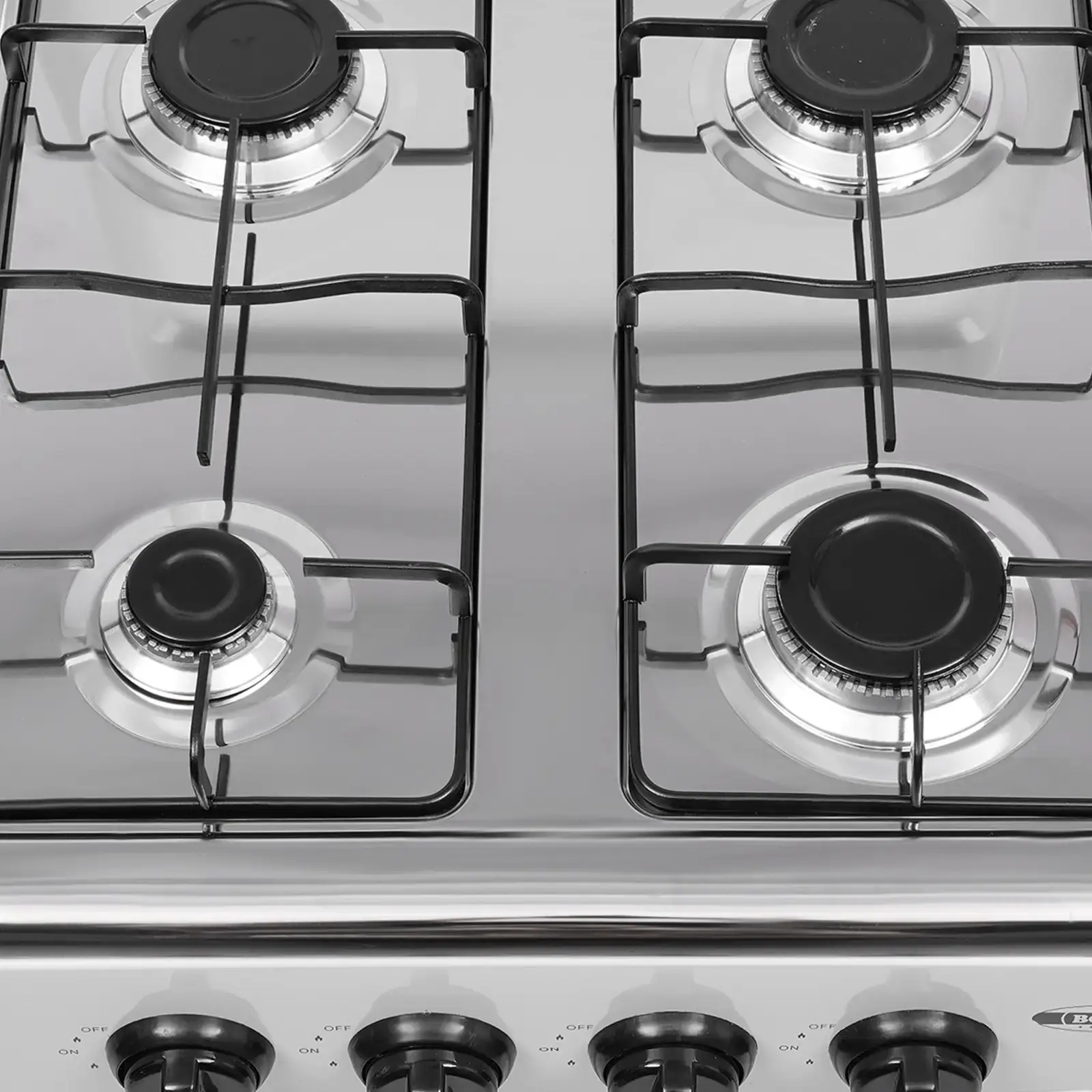 4 Burner Freestanding Gas Stove NG LPG Outdoor Camping Portable Cooktop with 4 Knobs Manual Ignition for RV Travel Emergency Preparedness Family Use