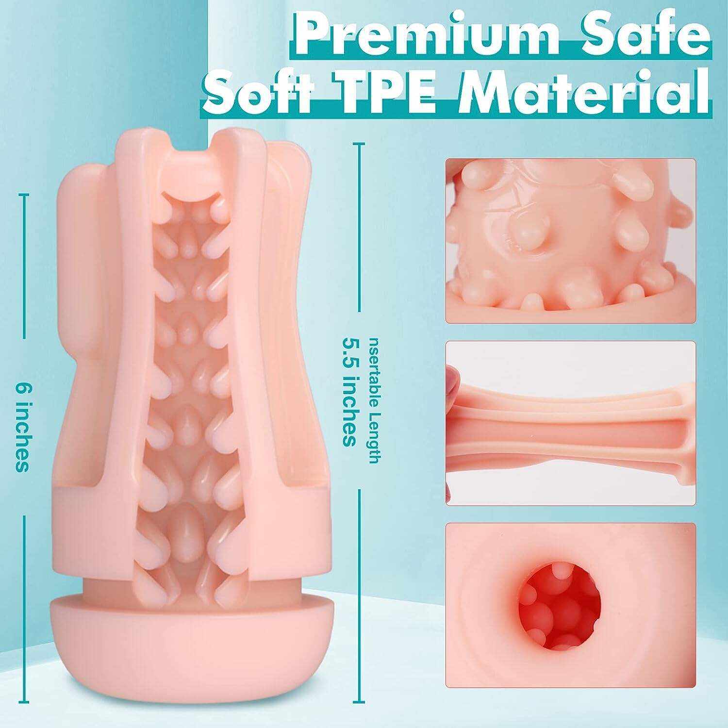 Automatic Sucking Male Masturbators - Upgraded 7 Vibration & Suction Hands Free Pocket Pussy Male Stroker with 3D Realistic Textured, Blowjob Toy Mens Adult Male Sex Toys for Men (Black)