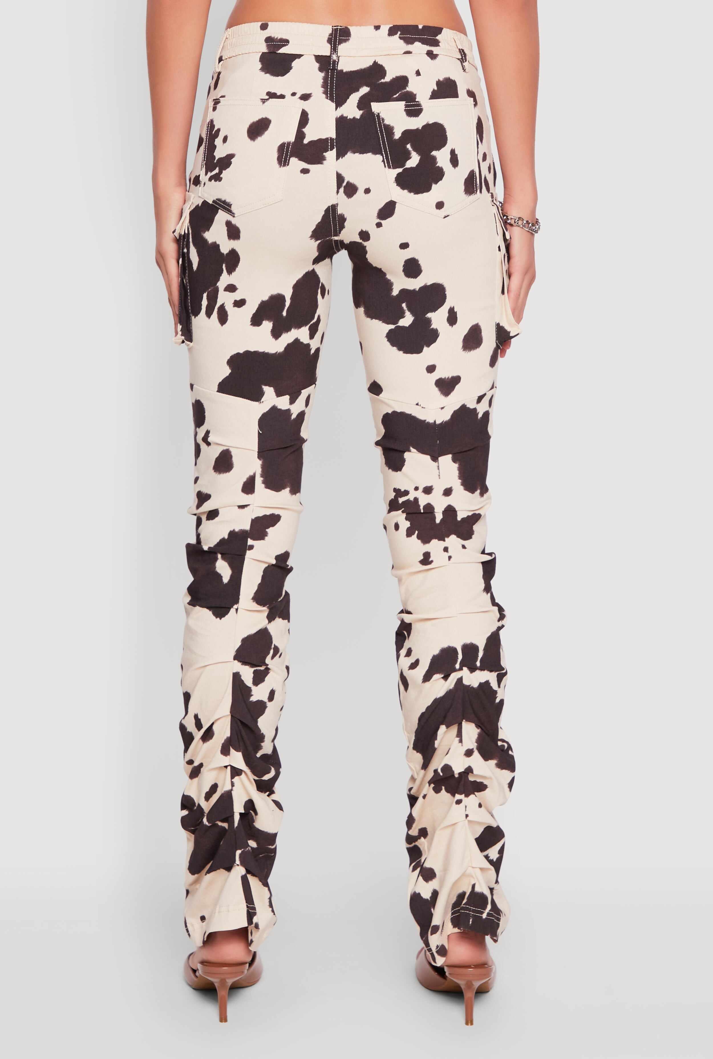 Printed Pattern Stacked Cargo Pants