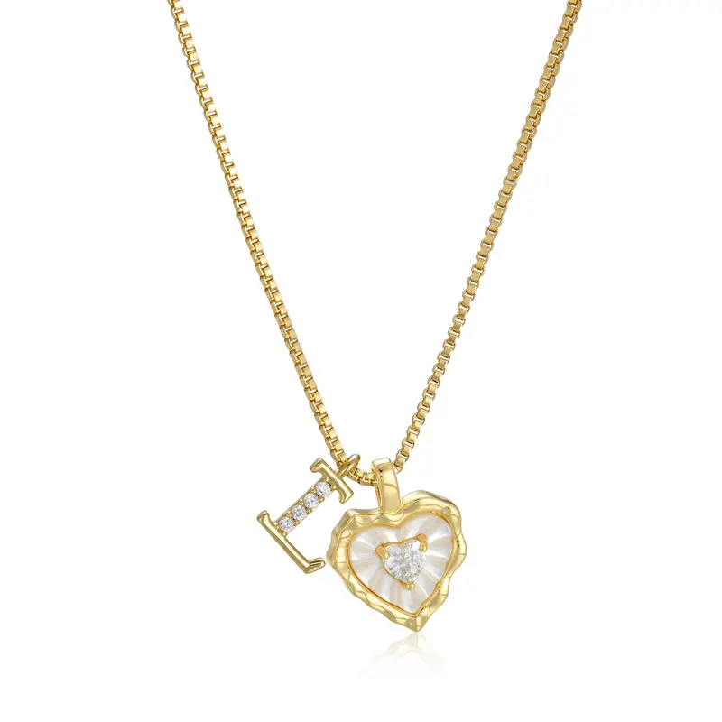 🔥Last Day 69% OFF ✨Gold Shell Heart CZ A-Z Initial Necklace, Valentine's Day Jewelry Gift