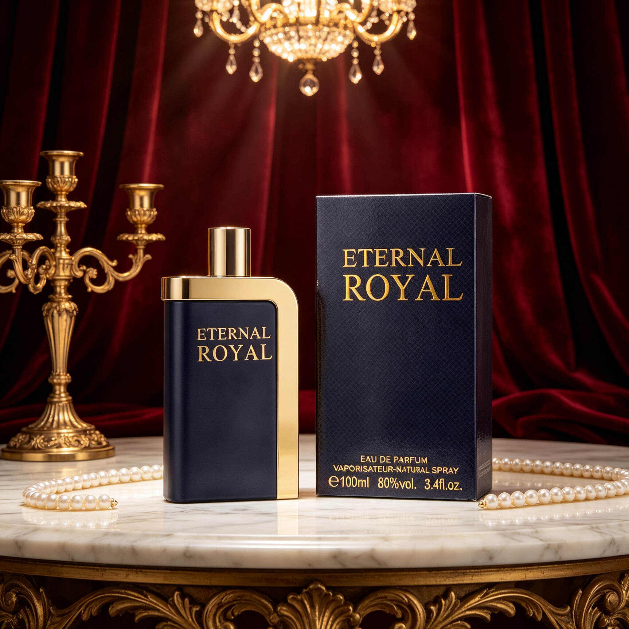 Eternal Royal Men Eau de Parfum 100ml, Gold & Silver Cologne Bottle