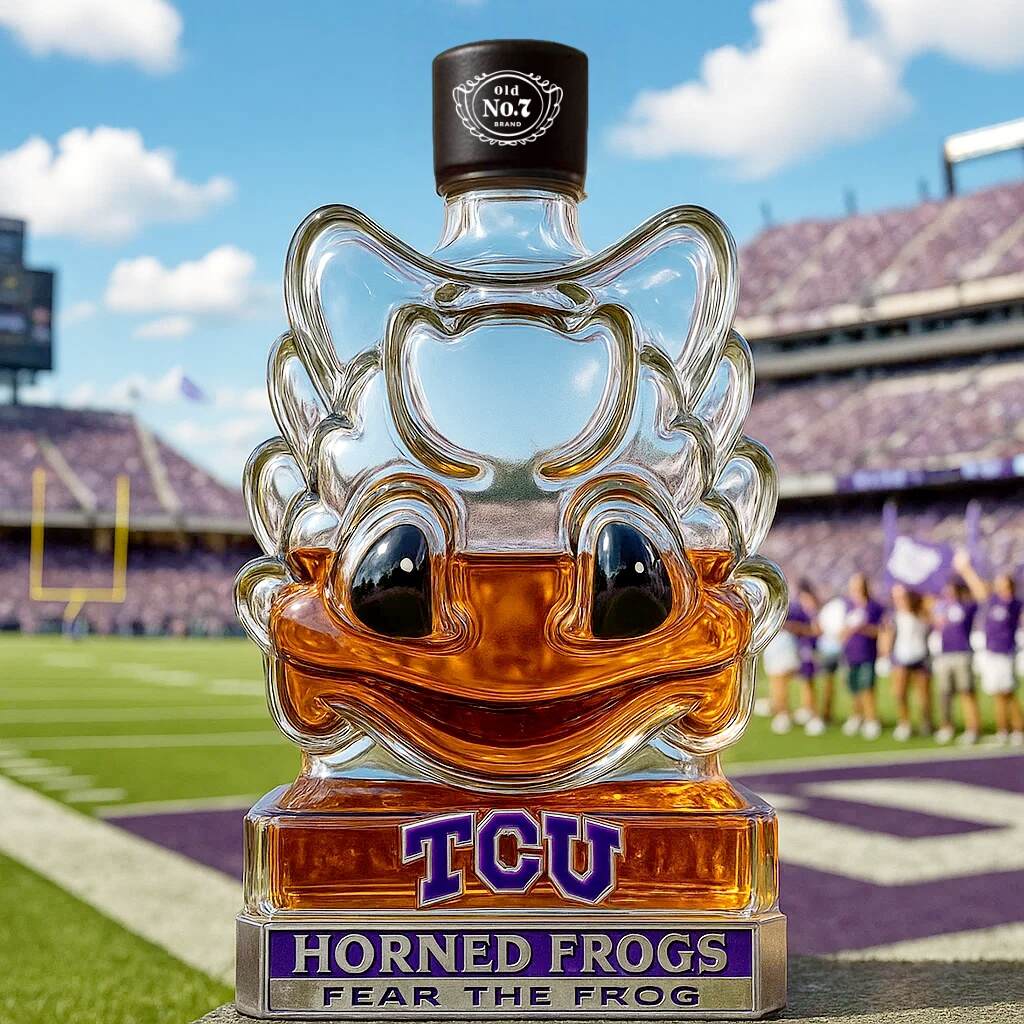 TCU Horned Frogs Mascot Limited Edition Whiskey Bottle
