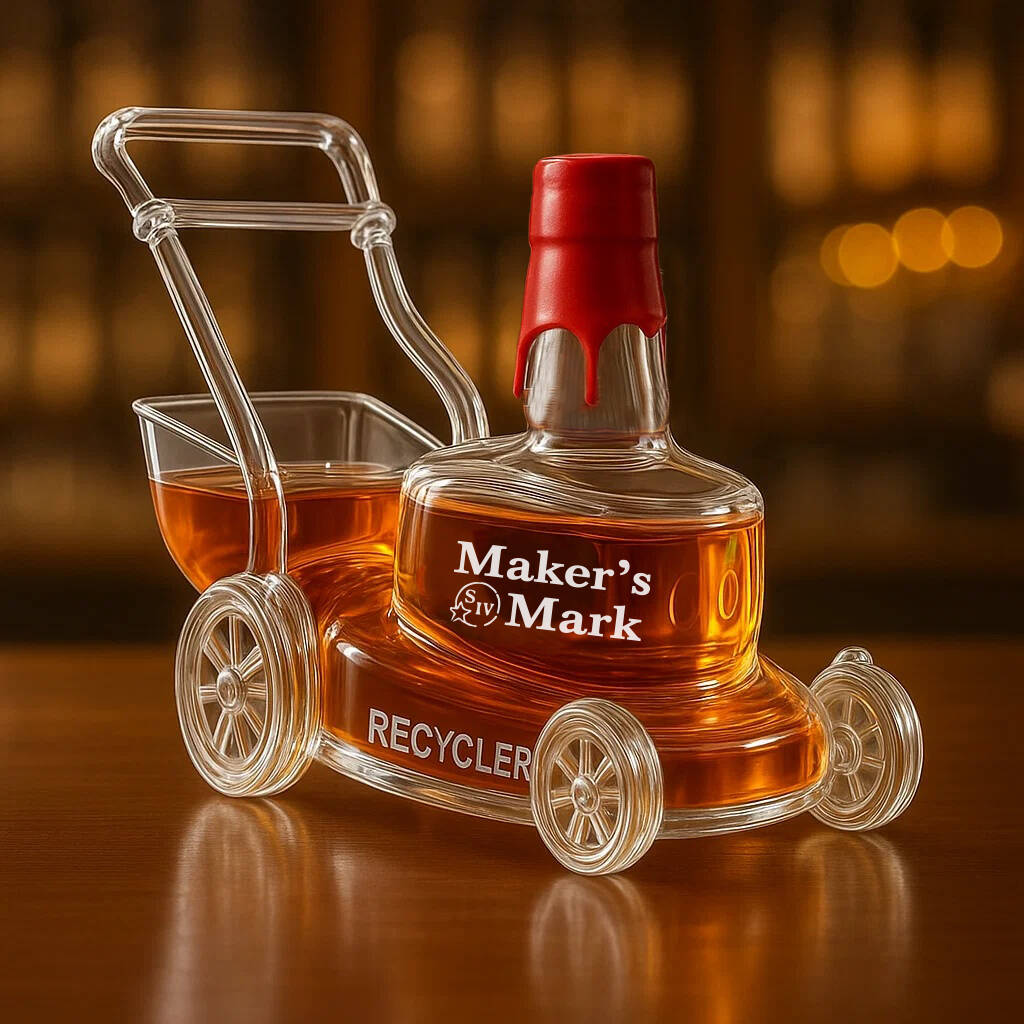Lawnmower Whiskey Bottle