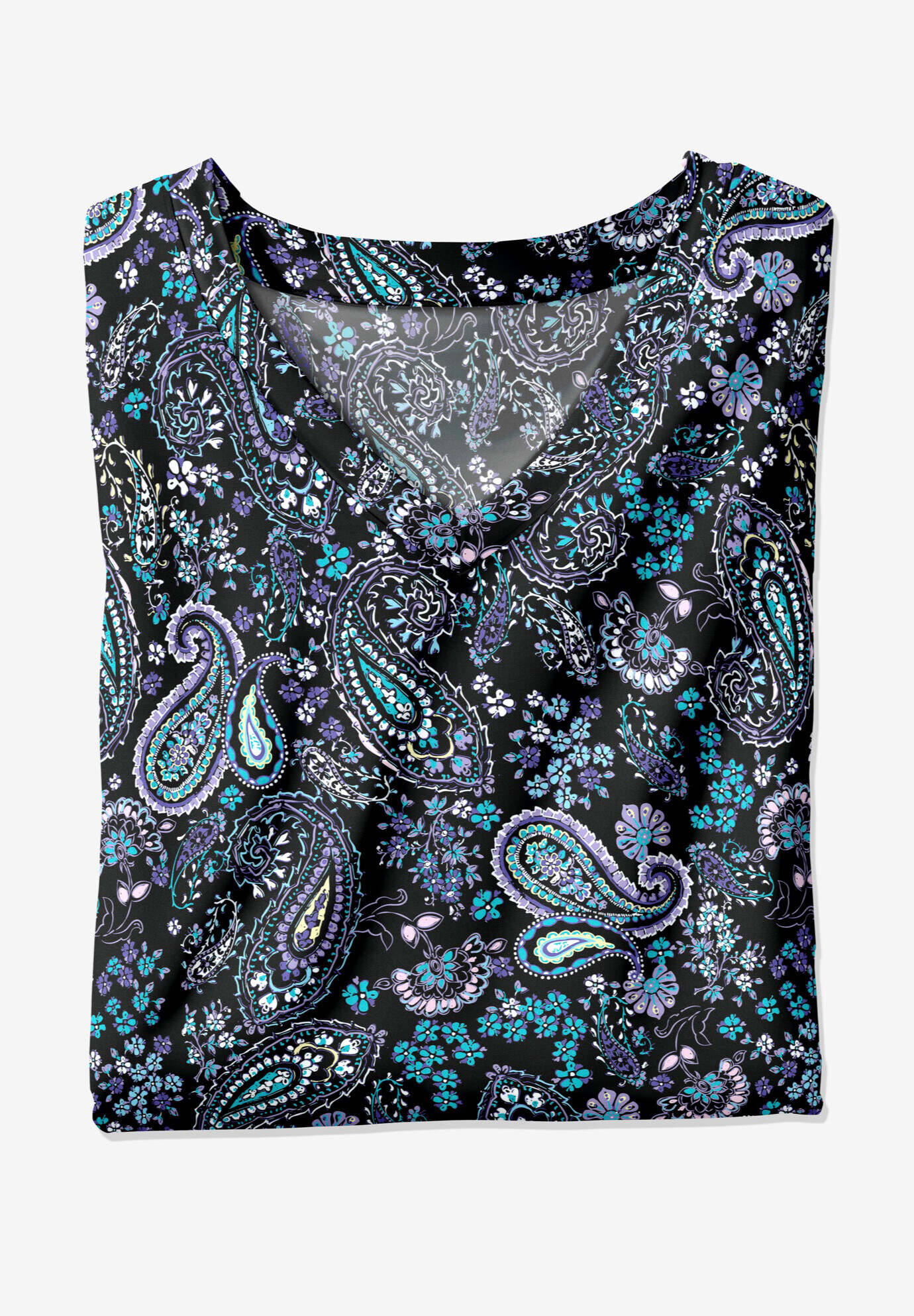 Perfect Printed Short-Sleeve V-Neck Tee