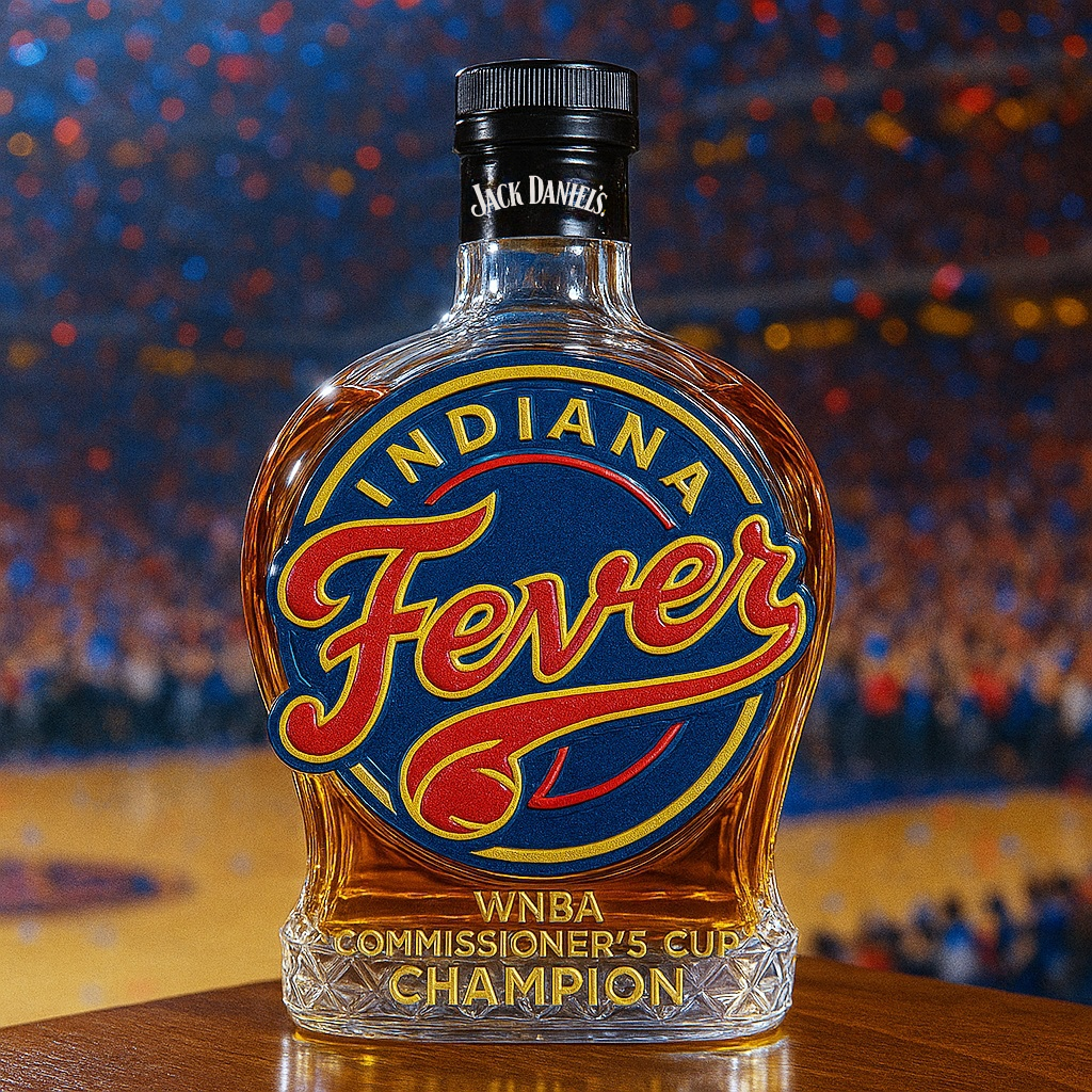 Indiana Fever WNBA Commissioner’s Cup Champion Whiskey Bottle