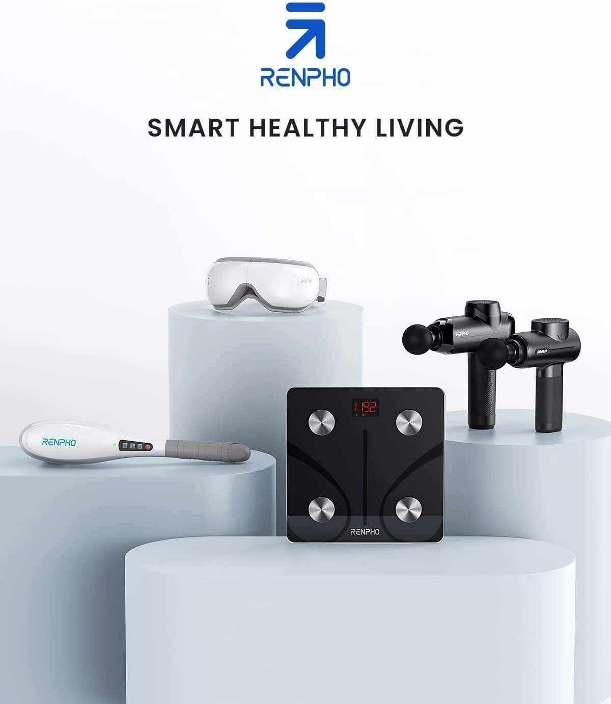 RENPHO Active Massage Gun Deep Tissue Muscle, Powerful Percussion Massage Gun, Portable Back Massager Gun for Athletes for Pain Relief, Electric Back Massagers, Handheld Massager Carry Case
