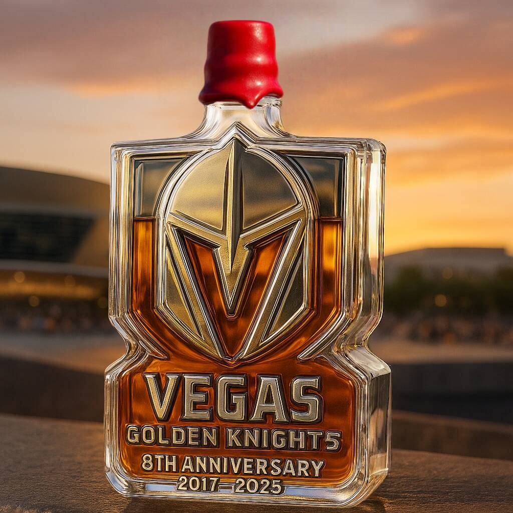 Golden Knights 8th Anniversary Whiskey Bottle