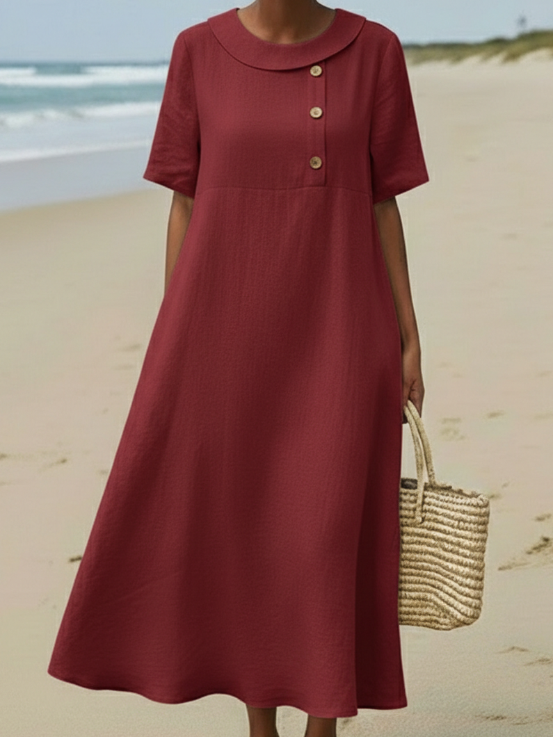 🔥Summer Arrivals🌟Elegant Cozy Round-neck Loose A-line Dress