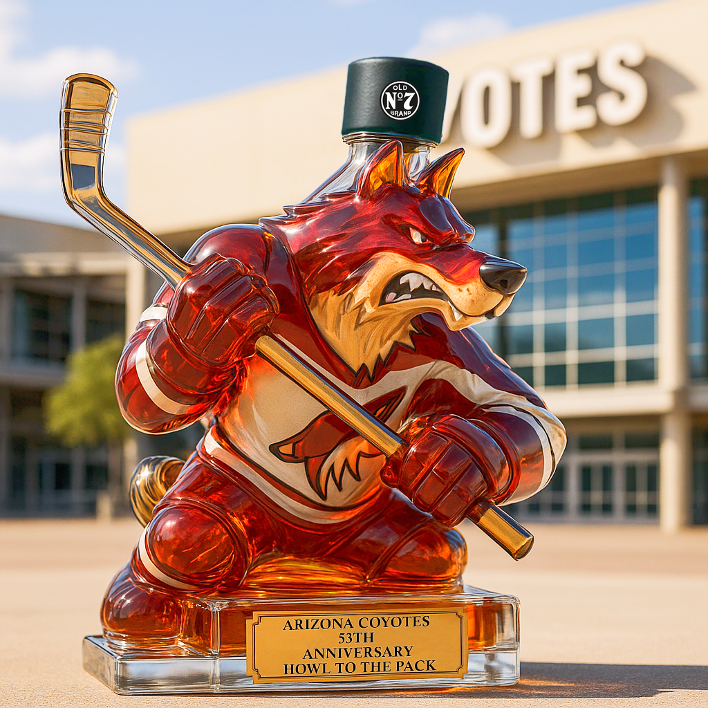 Arizona Coyotes Anniversary Whiskey Bottle