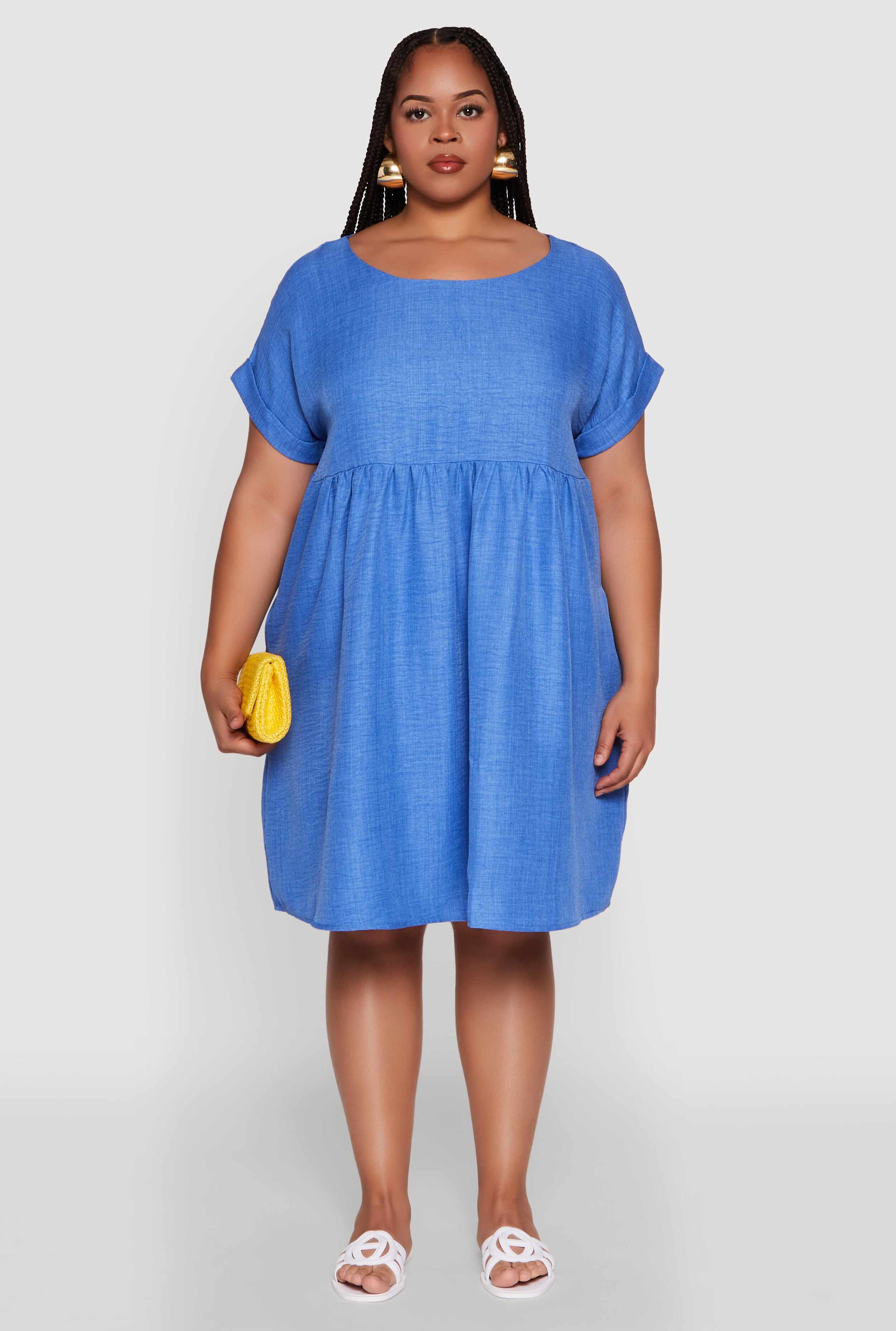 Plus Size Chic Sundress with Pockets and Scoop Neck