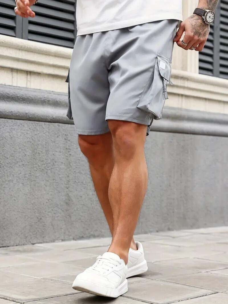 🔥Men's 8-Pack Plus Size Solid Flap Pocket Cargo Shorts