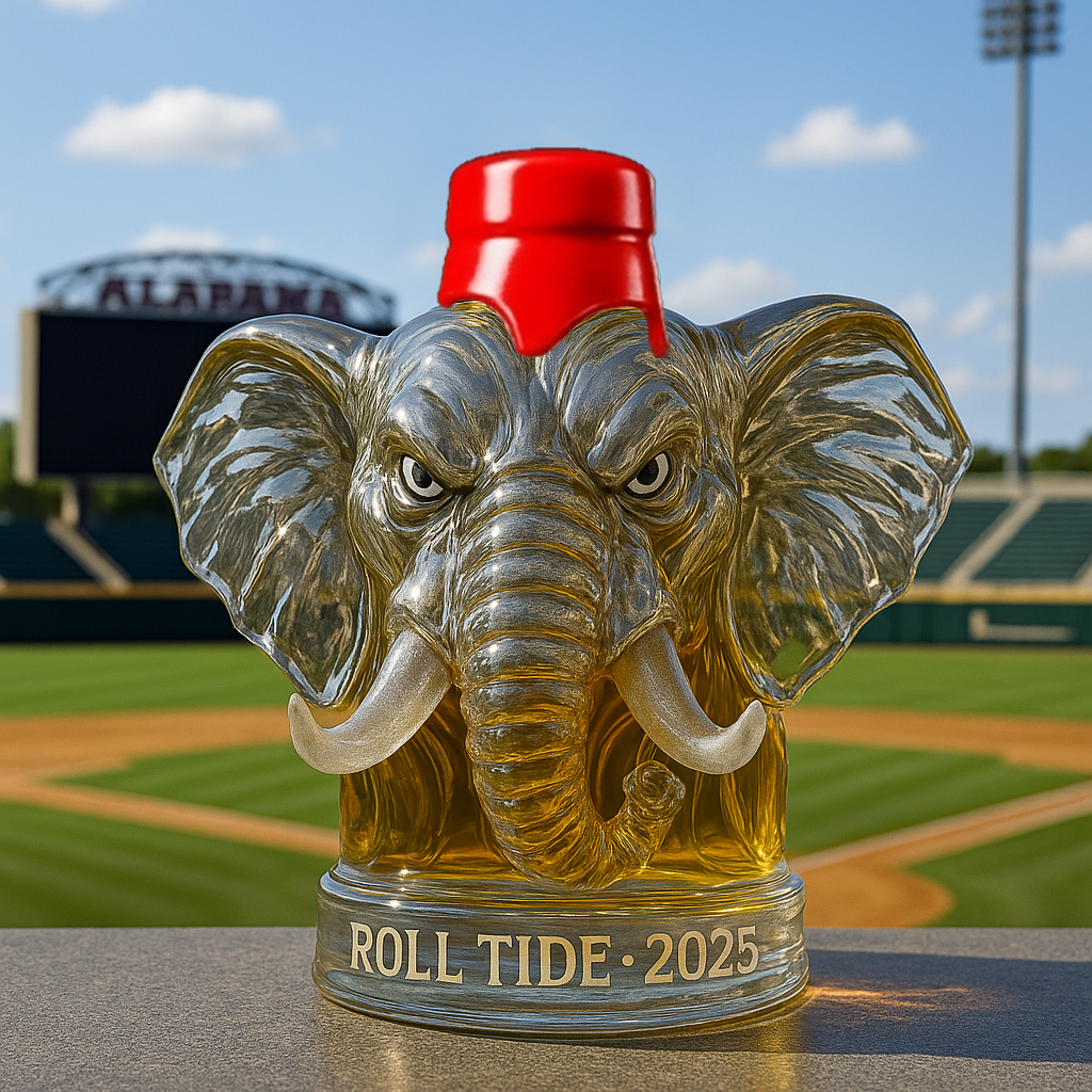 University of Alabama Big Al Whiskey Bottle.