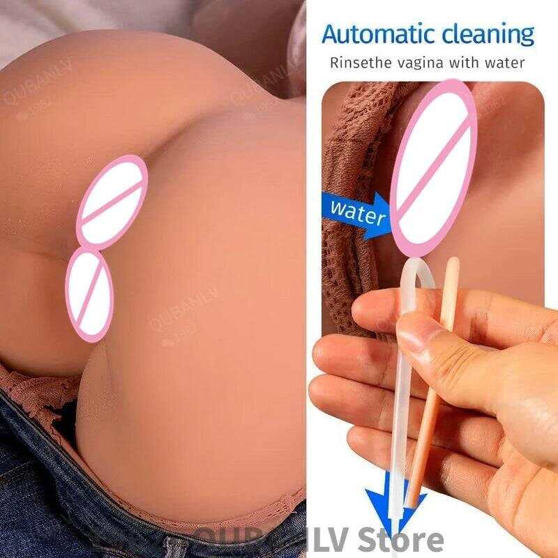 Female Sexy Torso Sex Doll: Big Ass with Automatic Sucking and Vibrating Features, Realistic Life Size Pussy, 5 Vibrations and 5 Suction Modes