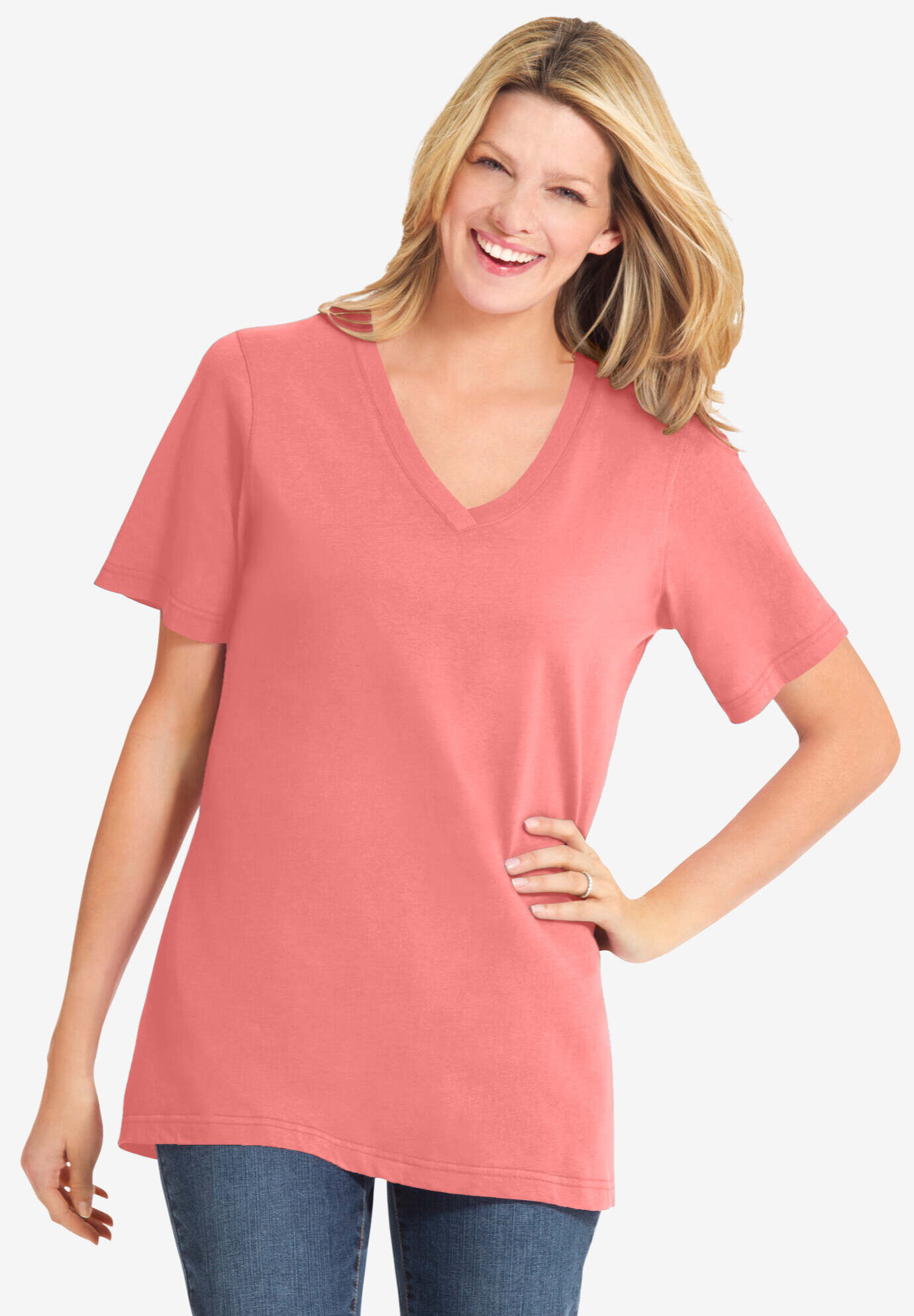 Perfect Short-Sleeve V-Neck Tee
